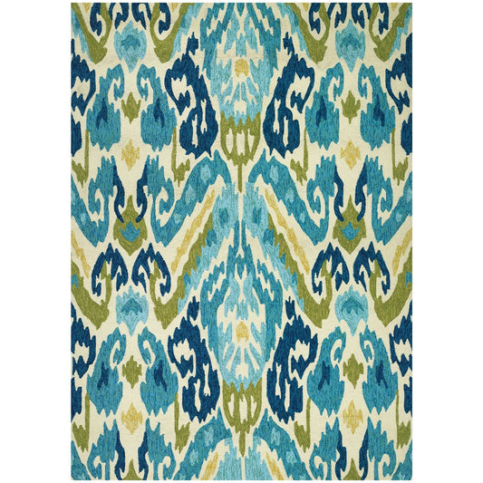 Couristan Covington Delfina Azure/Lemon Area Rug - 36 x 56