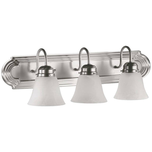 Quorum 3 Light Vanity in Satin Nickel 5094-3-165