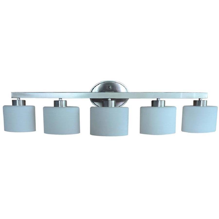 Allen + Roth Merington 5-Light Nickel Transitional Vanity Light Bar