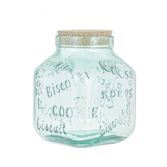 Amici Home Italian Recycled Green Biscotto Glass Cookie Jar, 105oz