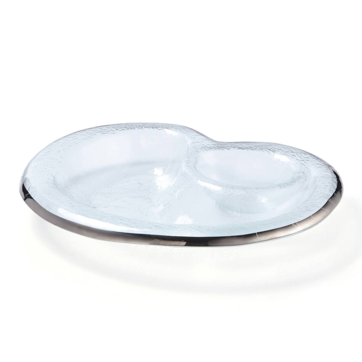 Annieglass Roman Antique Platinum Chip Dip Bowl