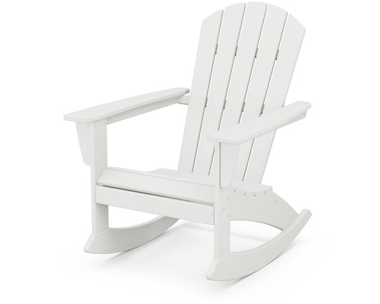 POLYWOOD Nautical Adirondack Rocking Chair in Vintage White