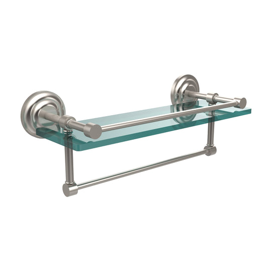 Allied Brass 16 Gallery Glass Shelf with Towel Bar Satin Nickel