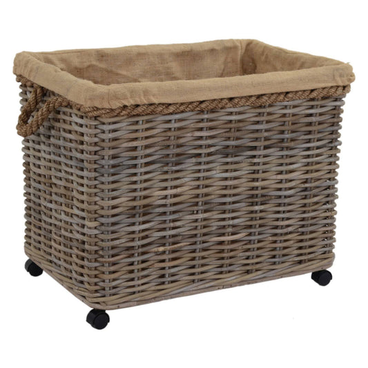 East at Mains Kelliann Large Kubu Grey Rolling Basket