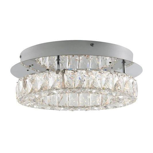 Artika Celebrity 13.8 in. 1-Light Crystal LED Semi-Flush Mount