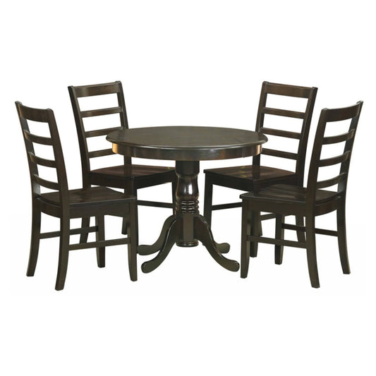 East West Furniture Anpf5-cap-w 5 Piece Small Kitchen Table set-drop Leaf Table Plus 4 Kitchen Dining Chairs