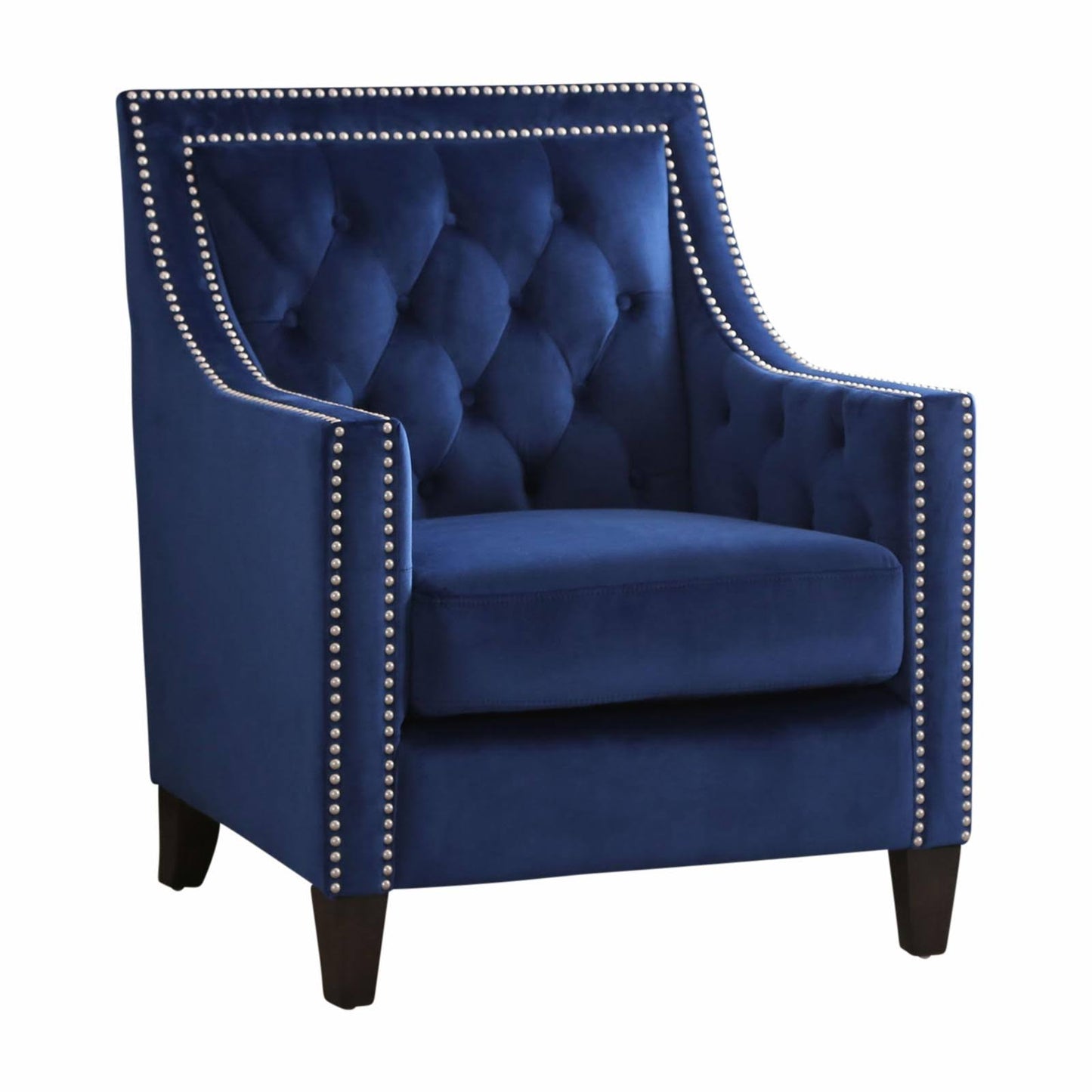 Abbyson Valentina Tufted Nailhead Accent Chair - Navy Blue