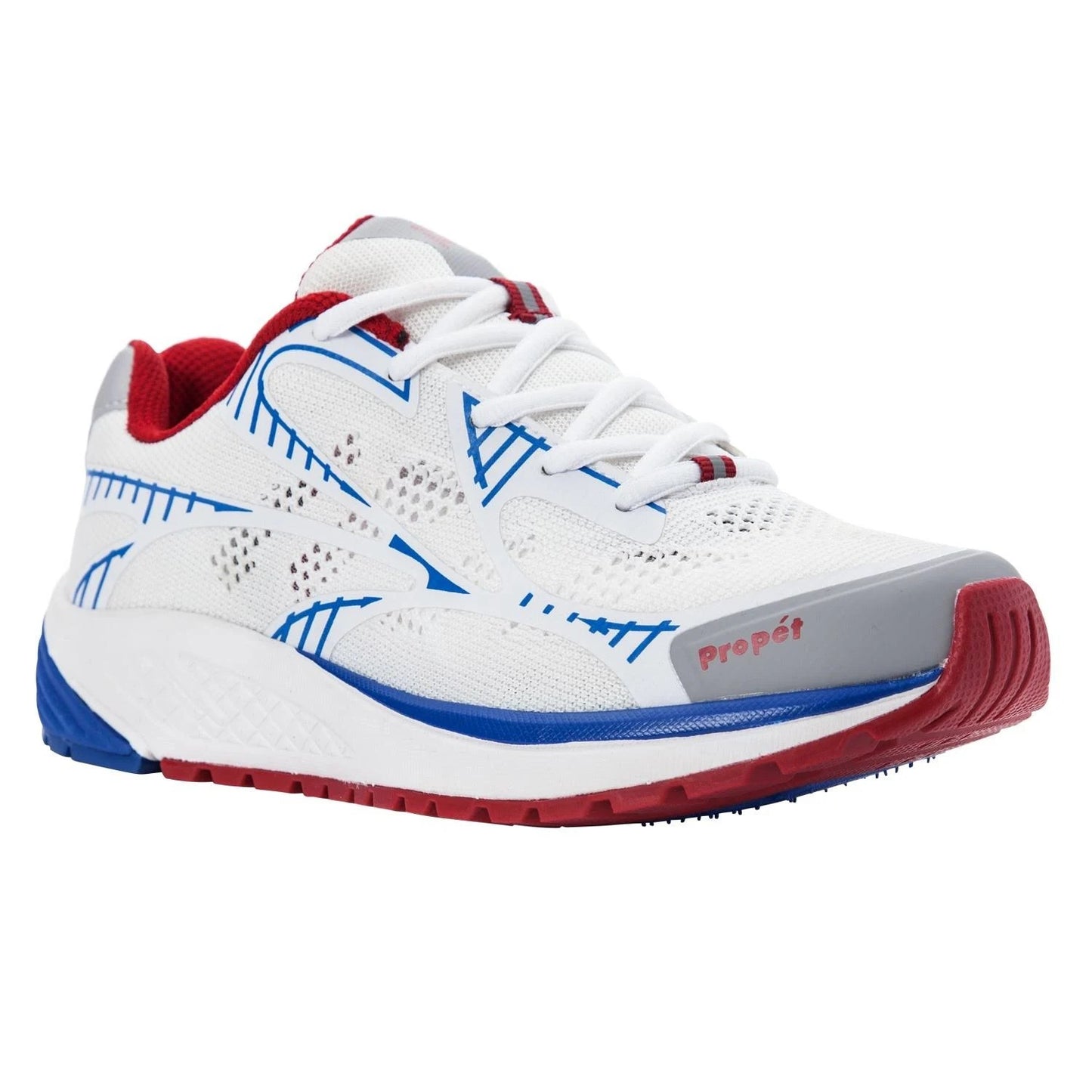 Womens Propet One LT Sneaker - White/Red/Blue - Size 6.5