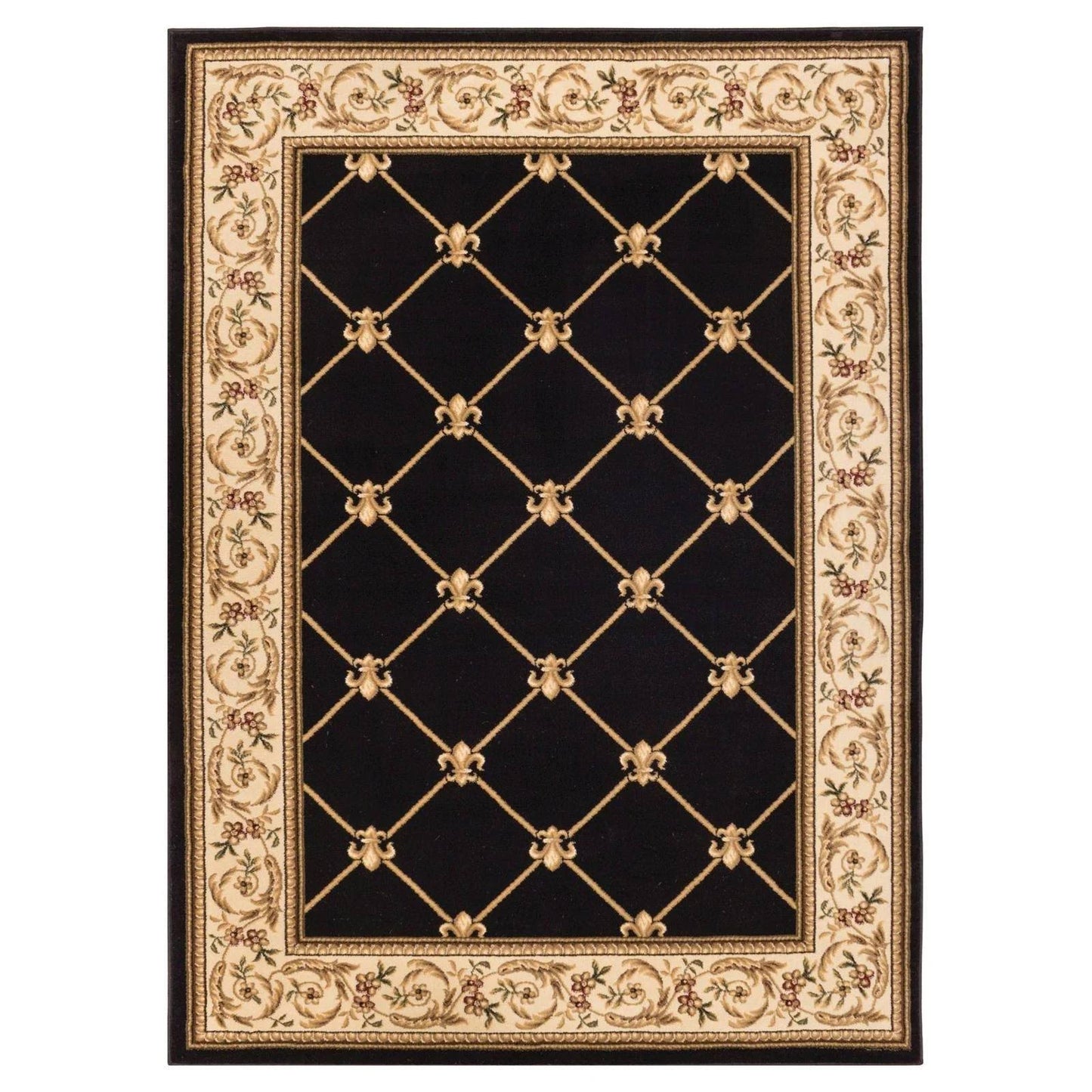 Well Woven Timeless Fleur De Lis Black Formal Area Rug 23