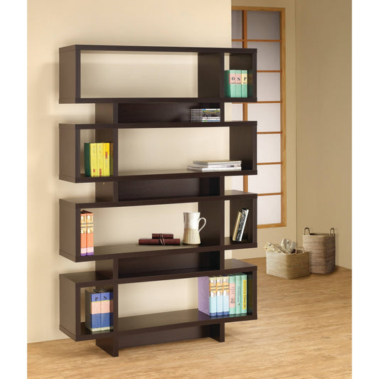 Contemporary Cappuccino Bookcase - Coaster 800307