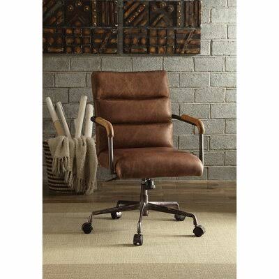 Eastcotts Genuine Leather Task Chair 17 Stories Upholstery Color Retro Brown