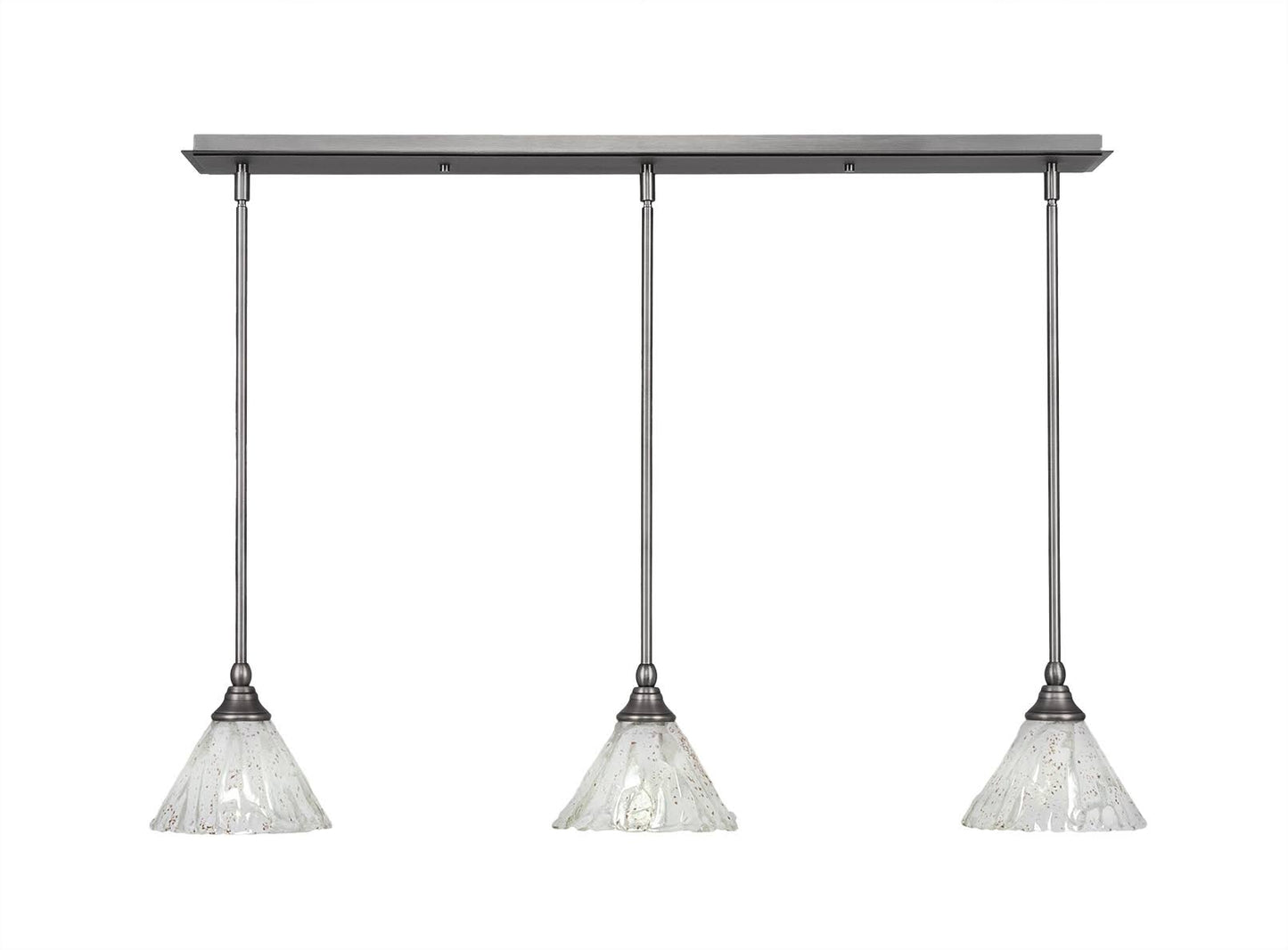 Toltec Lighting-36-BN-7195-Any - Three Light Mini Pendant Brushed Nickel Finish with Italian Ice Glass