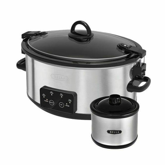 Bella Programmable 6-Qt. Slow Cooker with Locking Lid and Bonus Mini Dipper