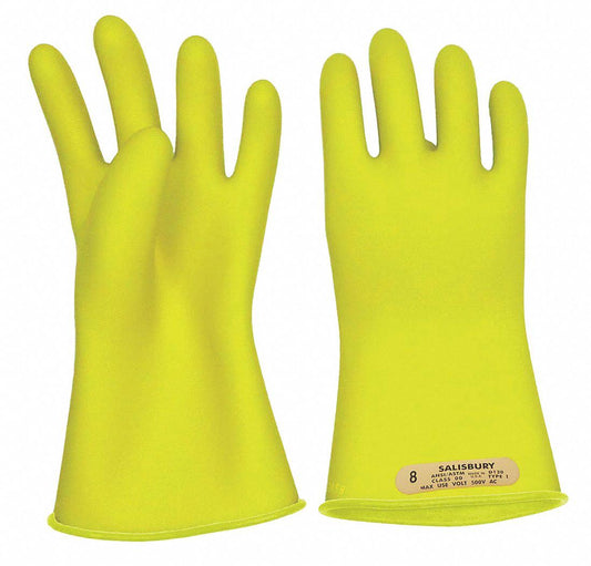 Salisbury E0011Y/10H Elec. Insulating Gloves,type I,10-1/2