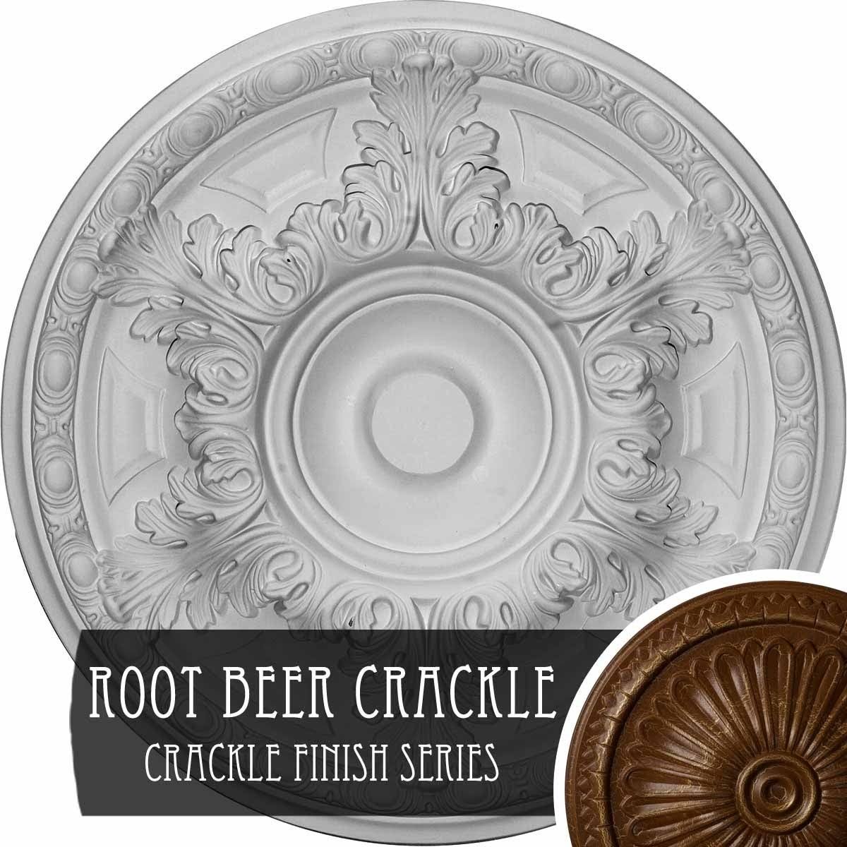 19 inchod x 1 1/2 inchp Granada Ceiling Medallion (Fits Canopies Up to 7 1/8 inch), Hand-Painted Root Beer Crackle