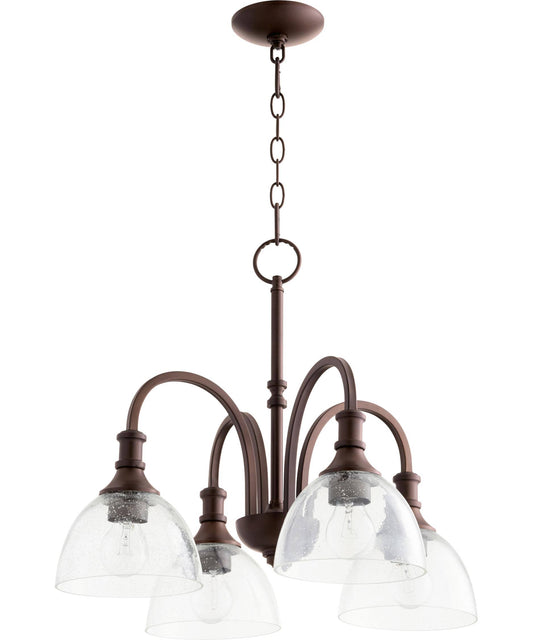 Quorum Richmond NOOK Light - Oiled Bronze w/ Clear/Seeded - 6211-4-186