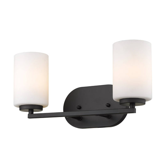 Golden Lighting 2243-BA2 BLK-OP Manhattan 2 Light Bath Vanity Matte