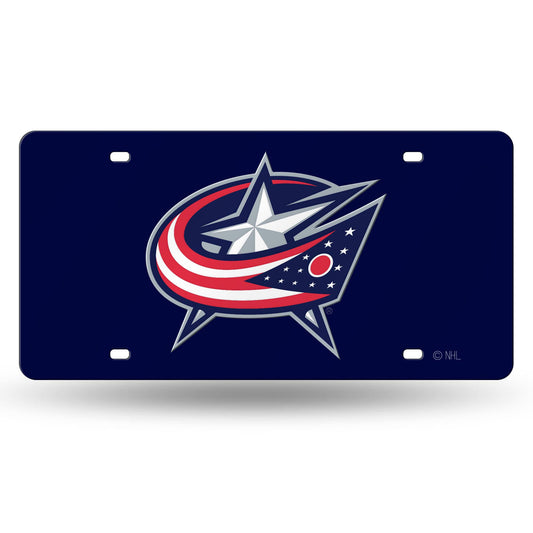 6 x 12 Blue and Red NHL Columbus Blue Jackets Tag