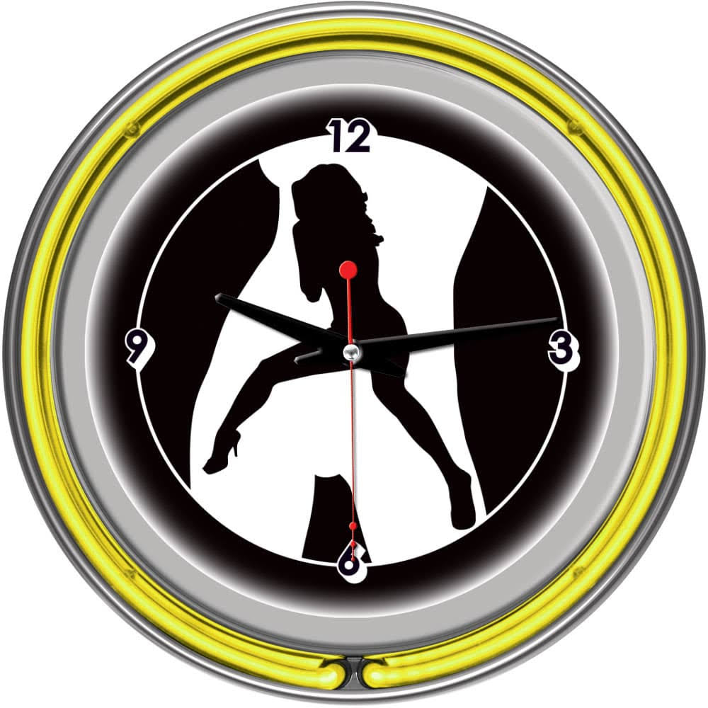 Shadow Babes - C Series - Clock w/ Two Neon Rings - Yellow