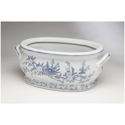 AA Importing 59842 Blue and White Planter