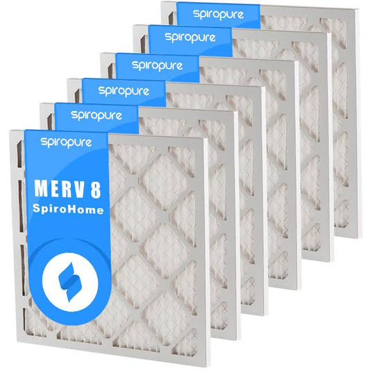 SpiroPure 7.25X28X1 MERV 8 Pleated Air Filters - Made in USA (6 Pack)