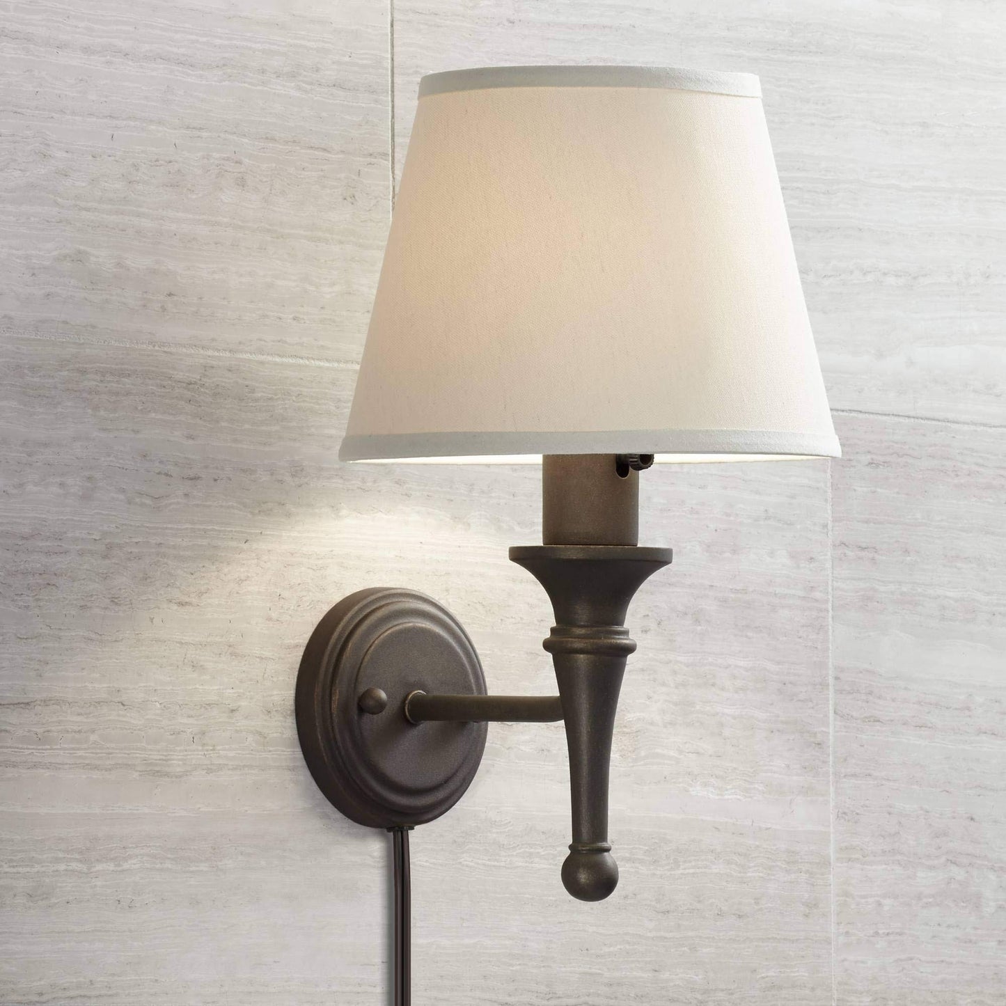 Regency Hill Braidy Bronze Plug-In Wall Sconce