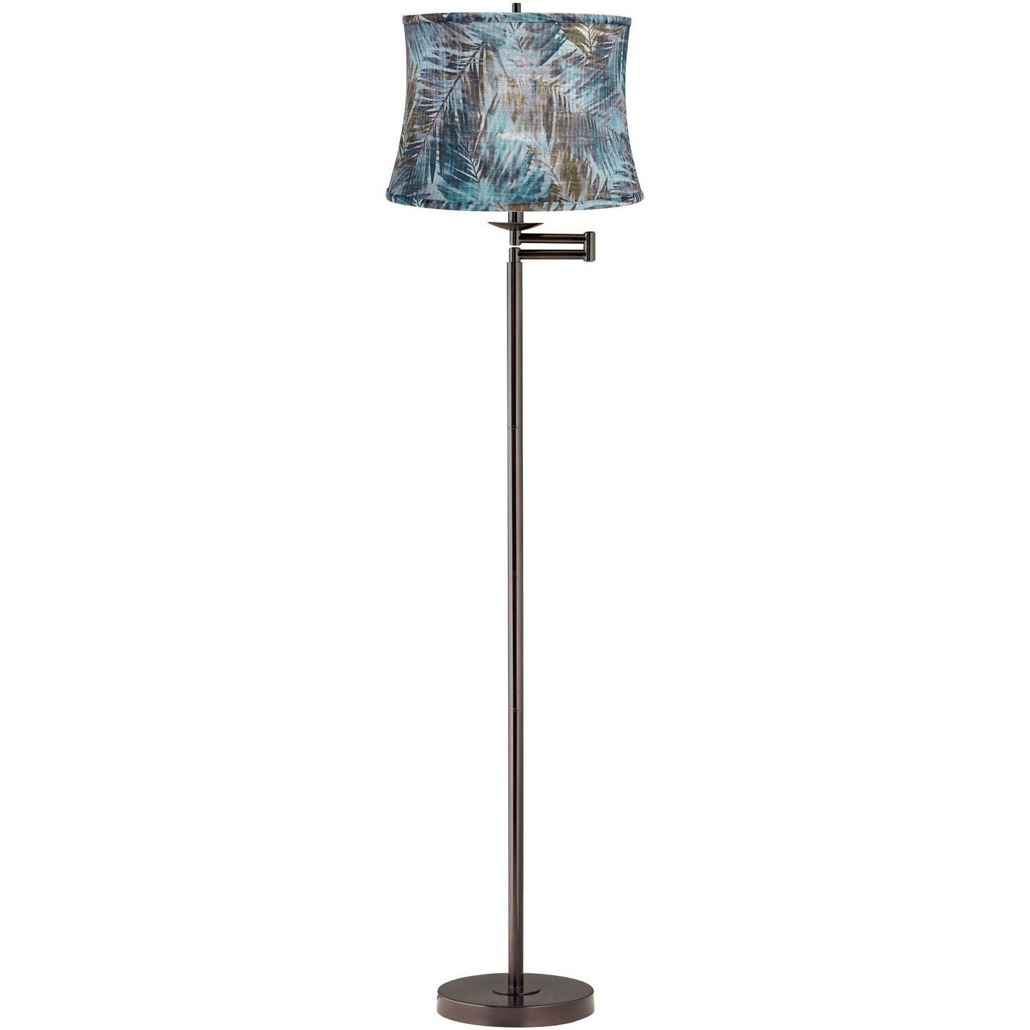 Velvet Palm Bronze Swing Arm Floor Lamp