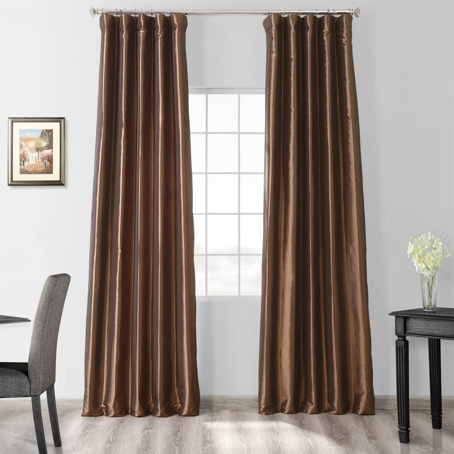 Exclusive Fabrics Faux Silk Taffeta 120-Inch Blackout Curtain Panel