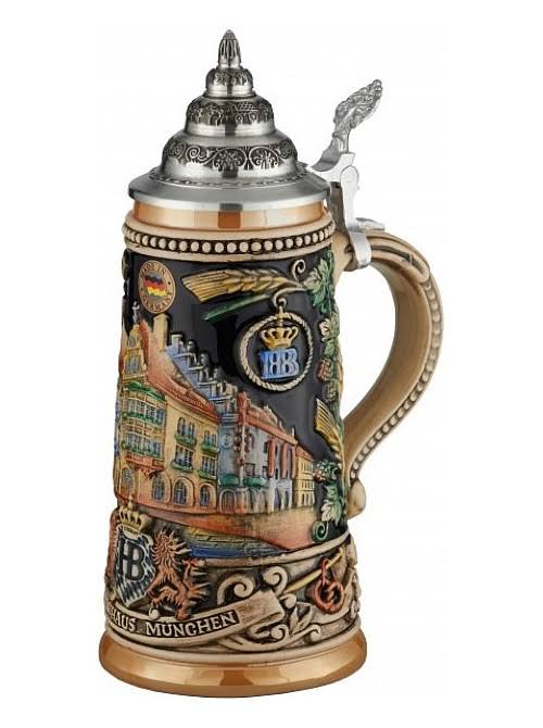 Beer Stein by King - Licensed Munich Hofbrauhaus HB Relief Stein 0.5L Limited Edition