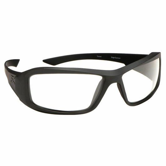 Edge Eyewear Hamel Thin Temple Glasses, Matte Black Frame / Clear Vapor Shield