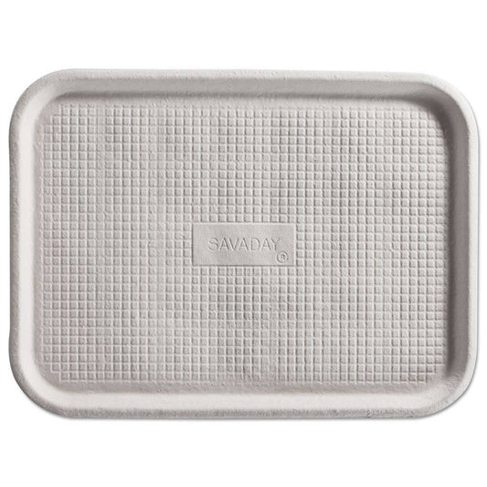 Chinet Savaday Molded Fiber Flat Food Tray, White, 12x16 - 200 Trays per CASE.