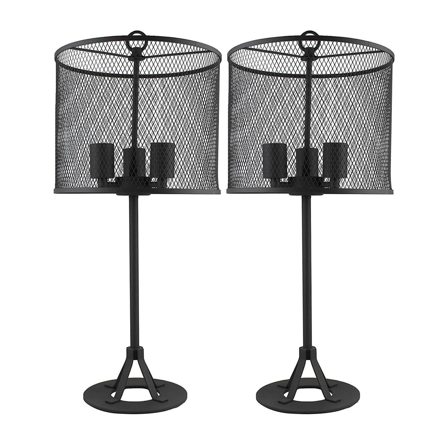 Urbanest Set of 2 Pullman Table Lamps, Charcoal Grey