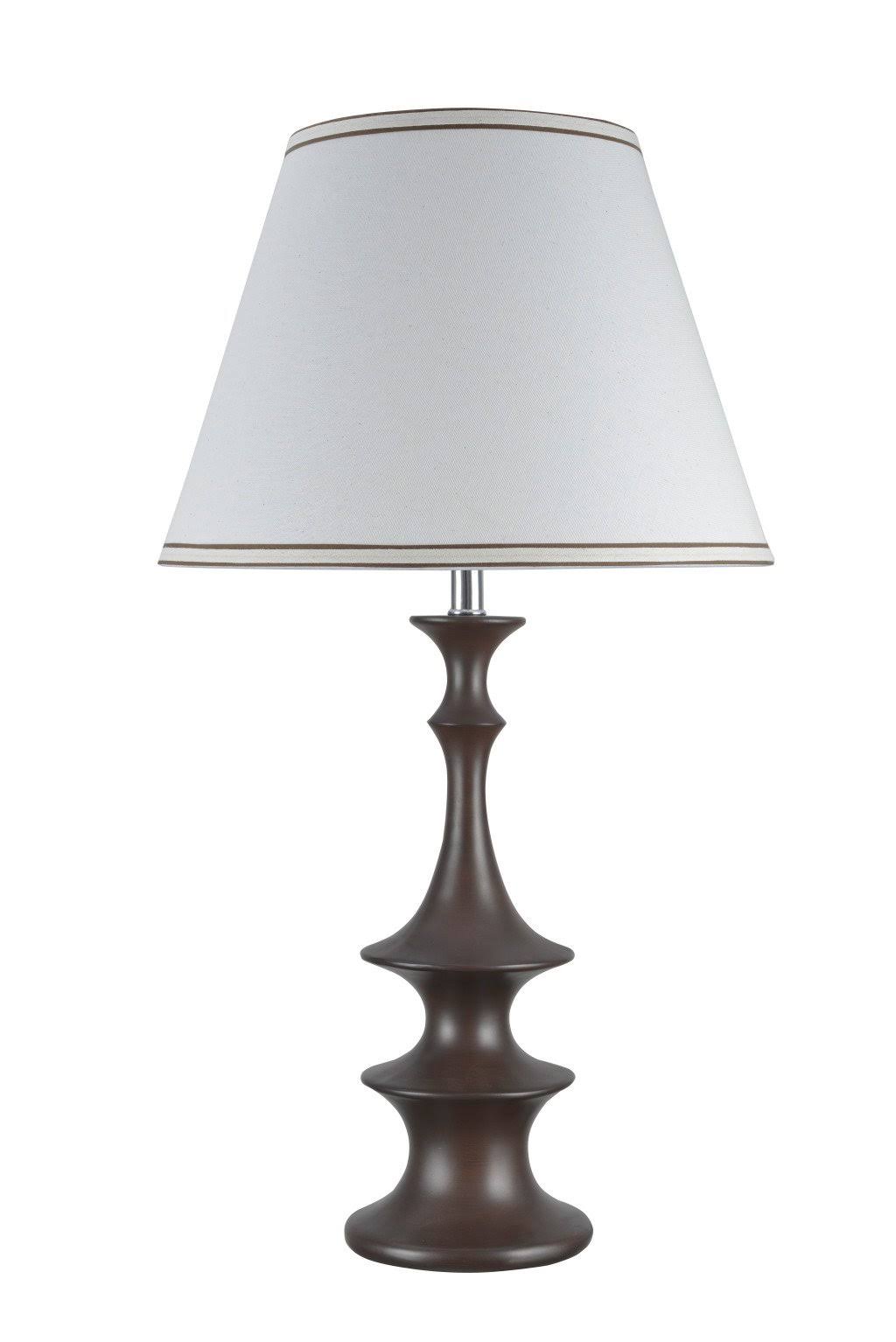 Aspen Creative 40059, 29 1/2 High Transitional Table Lamp, Brown Finish and Empire Shaped Lamp Shade in Off White, 16 Wide