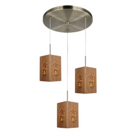 Woodbridge Lighting 14024CBRWL-W3D Light House 3-Light Radiance Bamboo Mini-Pendant Cluster - Large