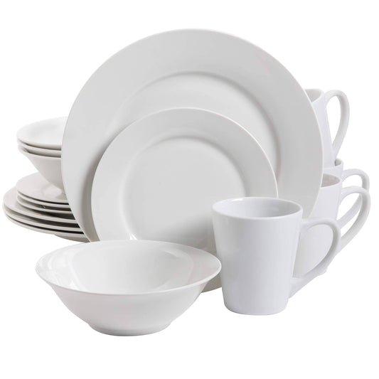 Gibson Home Noble Court 16 Piece Dinnerware Set, White