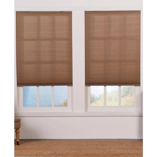 Dez Furnishings QCLN274480 Cordless Light Filtering Cellular Shade, 27.5W x 48H Inches, Linen