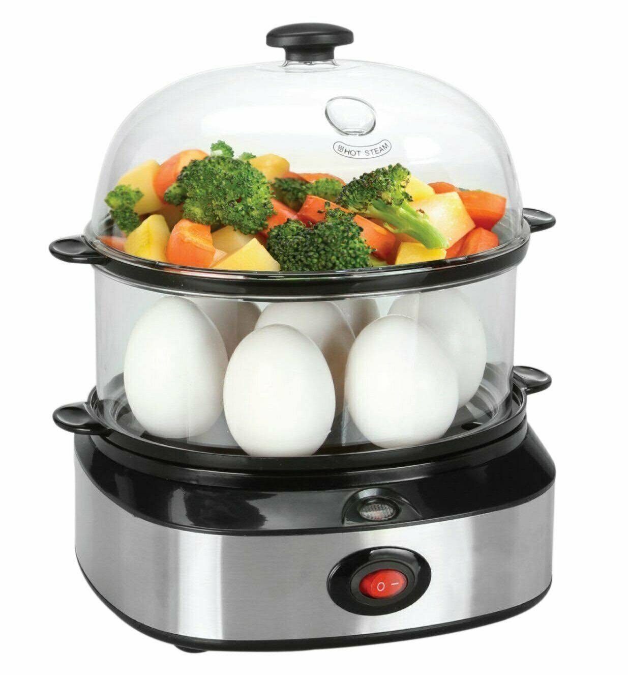 Egg Cooker , PowCube Deluxe Steamer Egg Boiler with Two Layers 14 Eggs