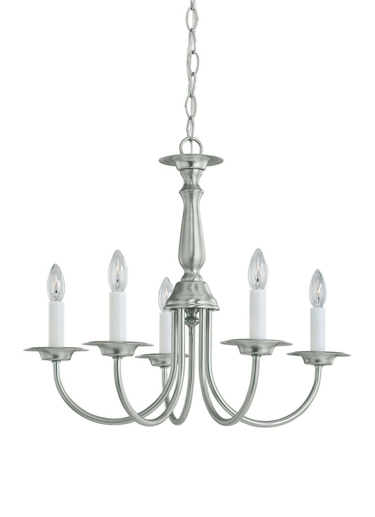 Sea Gull Lighting 3916-962 Five-Light Traditional Chandelier, Brushed Nickel