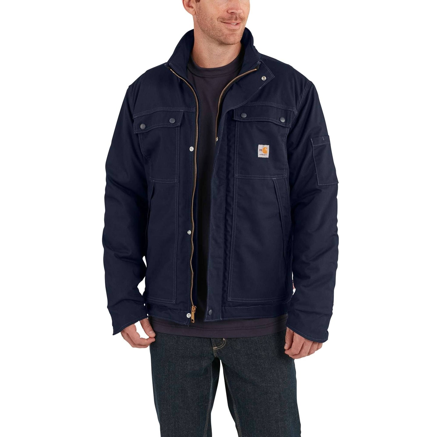 Carhartt Mens Flame-Resistant Full Swing Quick Duck Coat, Dark Navy, Medium