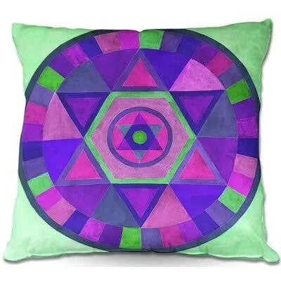 Couch Mandala II A Throw Pillow East Urban Home Color: Pink/Green/Blue, Size: 18