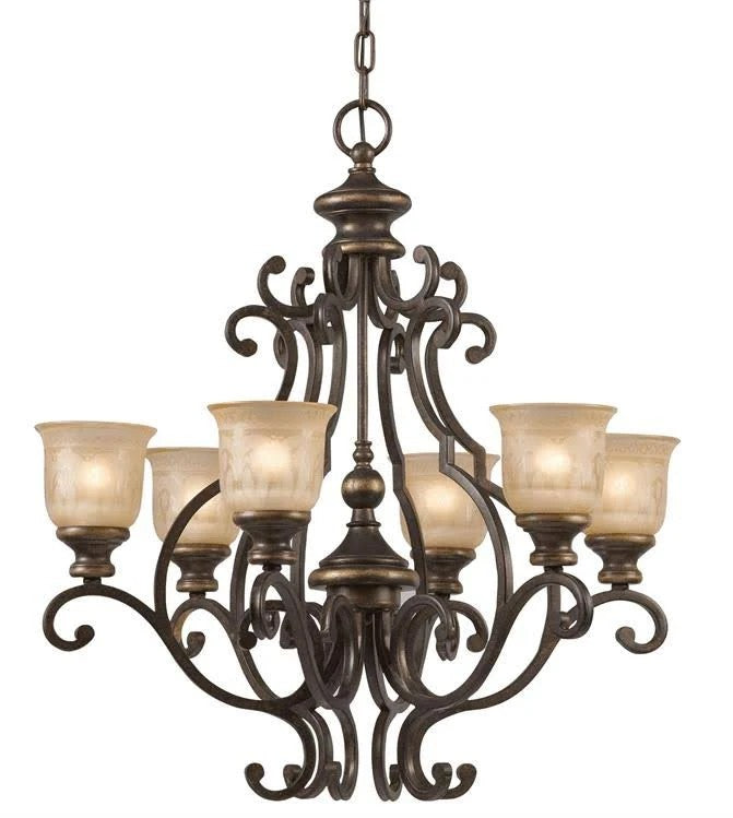 Crystorama 7416-BU Norwalk 6 Light Bronze Umber Chandelier