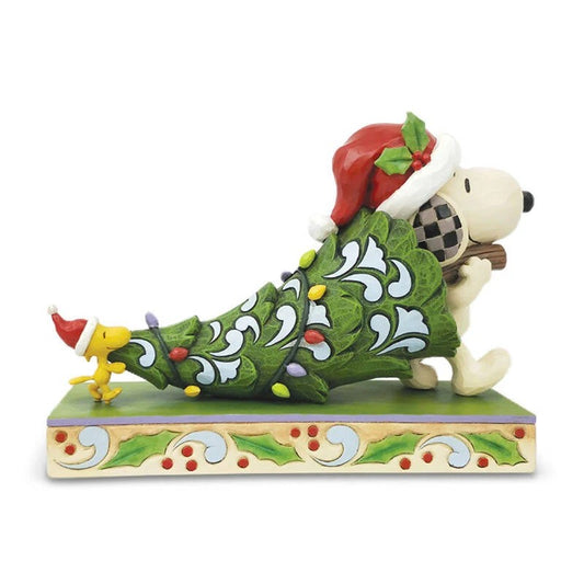 Enesco 6007244 Jim Shore Snoopy and Woodstock with Christmas Tree