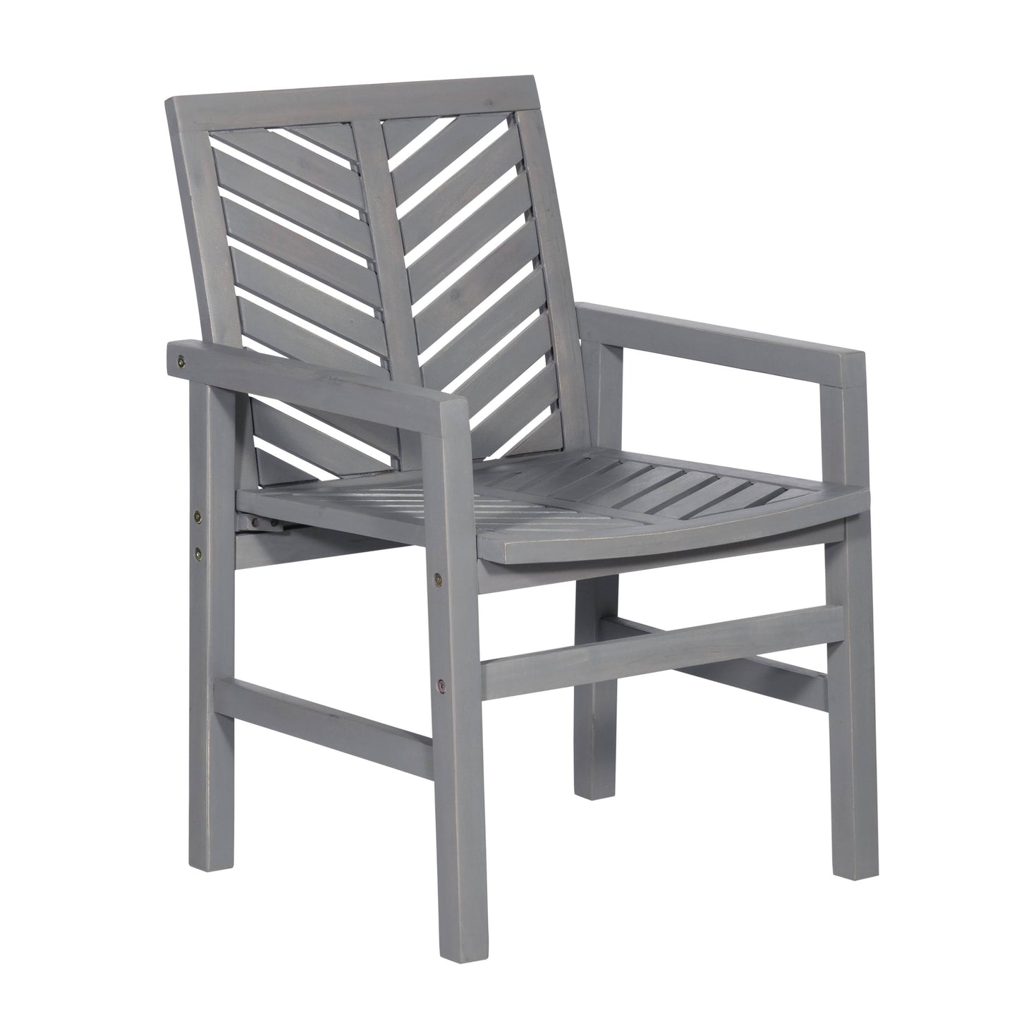 Walker Edison Outdoor Chevron Chair, Set of 2 - Grey Wash