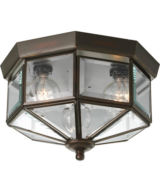 Progress Lighting P5788-20 Beveled Glass Antique Bronze Ceiling Light