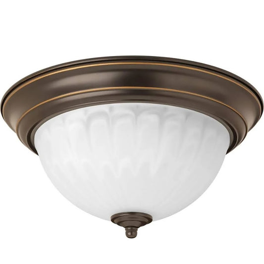 Progress Lighting 11.375-in W Antique Bronze LED Flush Mount Light Energy Star P3594-2030K9