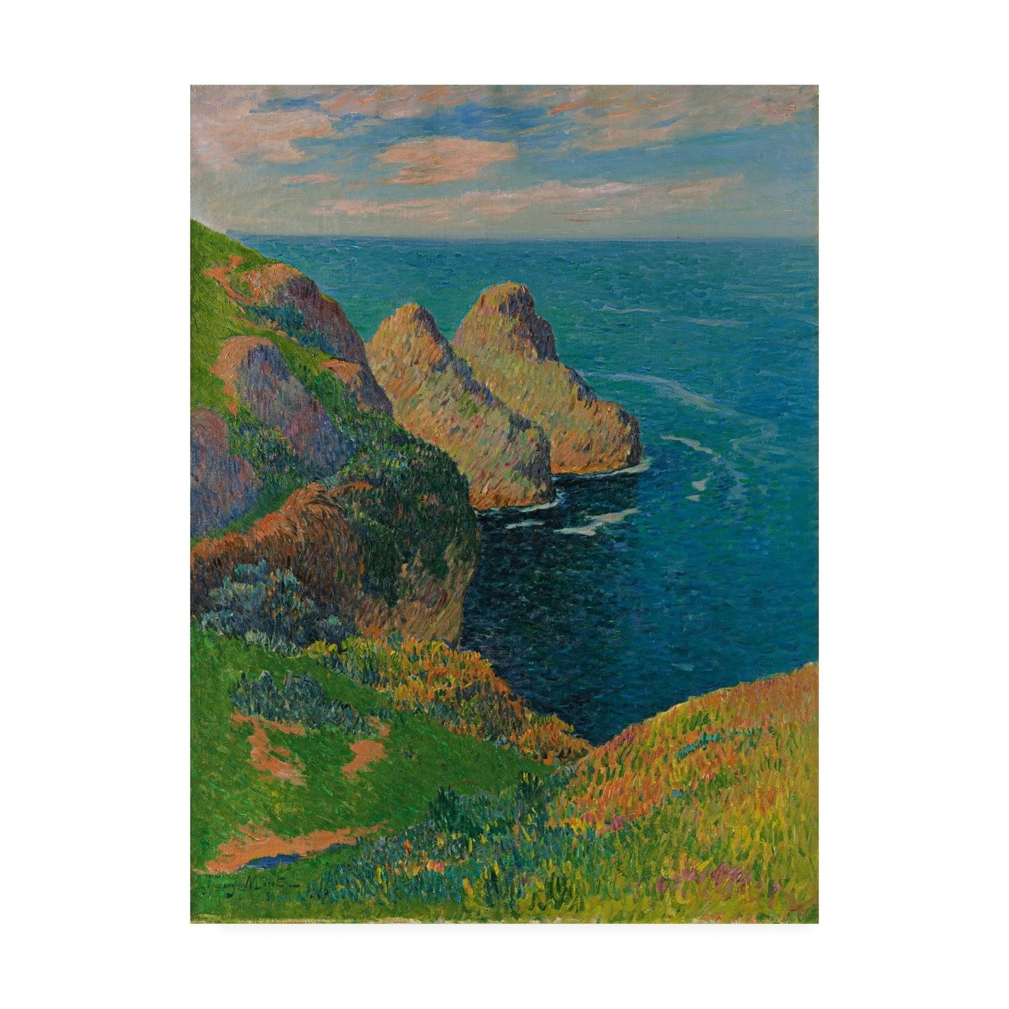 Henry Moret Les Falaises AU bord De La Mer  Canvas Art - 35x47