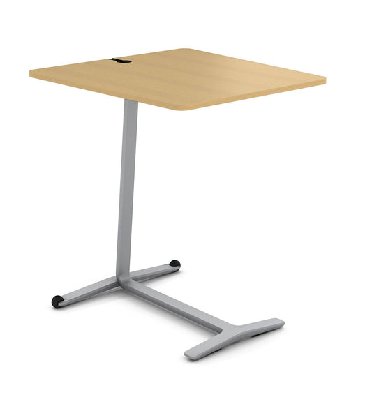 Steelcase Campfire Skate End Table Color Platinum Metallic, Laminate Color Warm Oak