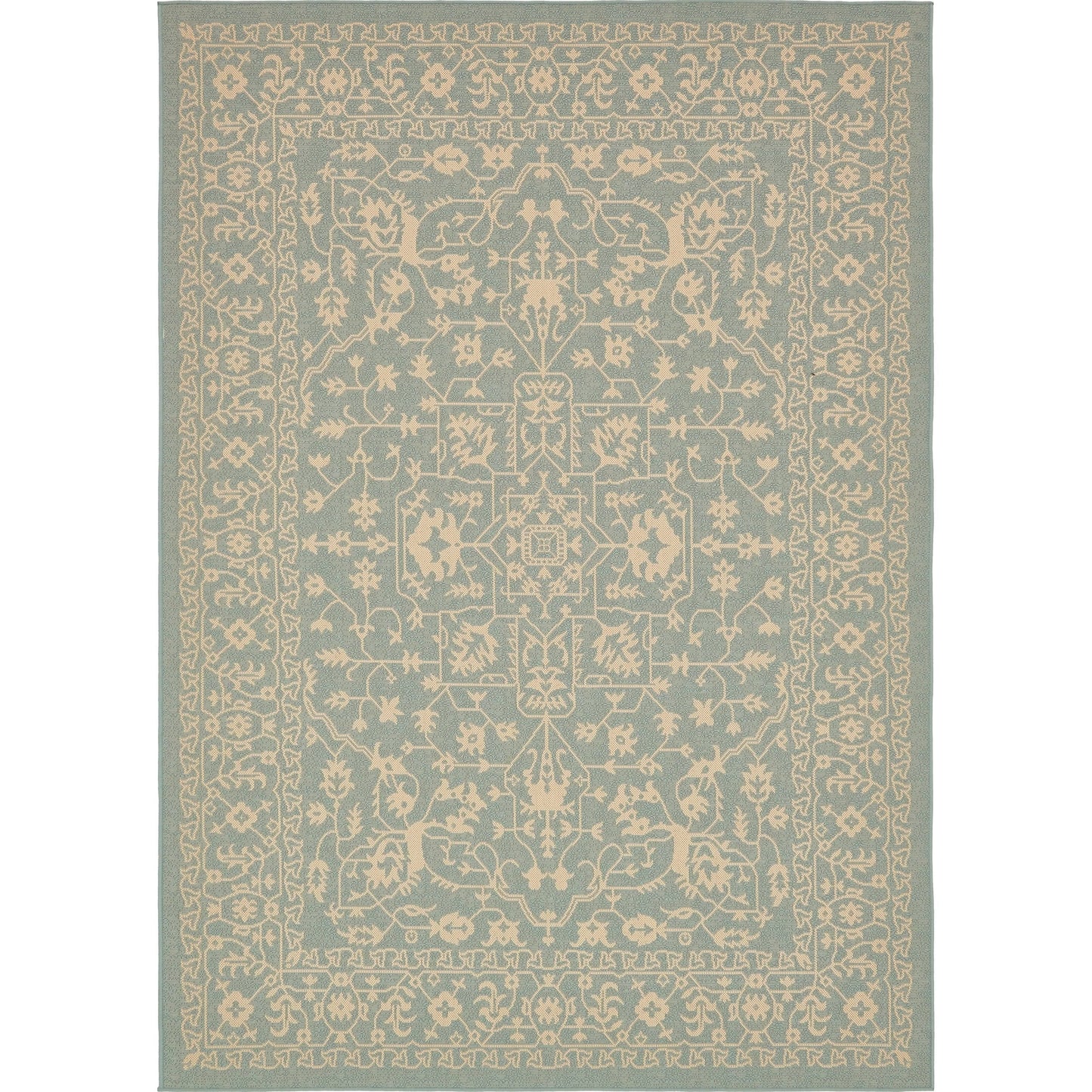 Unique Loom Allover Outdoor Area Rug (7 x 10 - Light Blue)