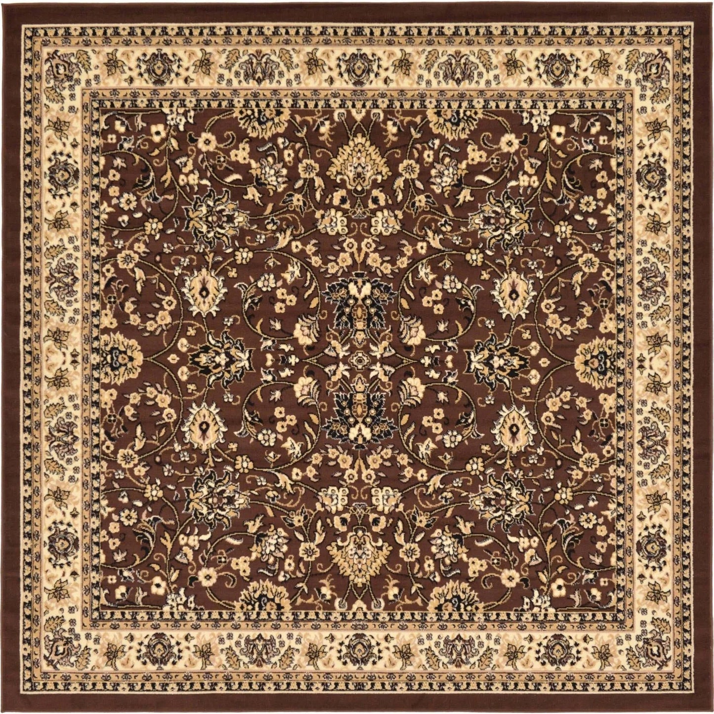 Unique Loom Sialk Hill Washington Brown 8 0 x 8 0 Square Rug