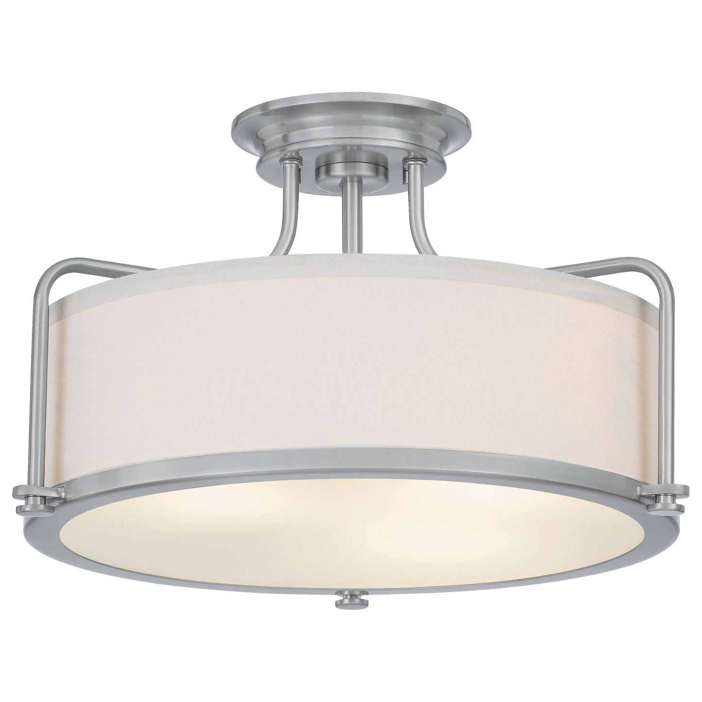 Quoizel Calvary 3-Light Semi-Flush Mount - Brushed Nickel - QF1715BN